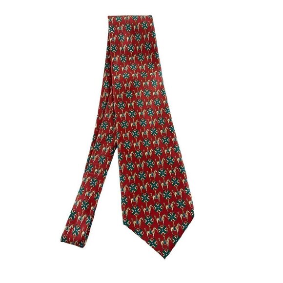 Fendi Men's Red Printed 100% Silk Tie - OS - Picture 1 of 6